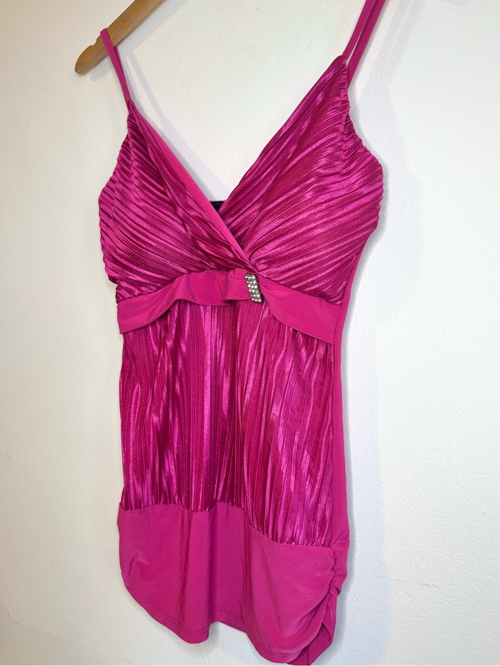 Y2K hot pink sparkly club top
